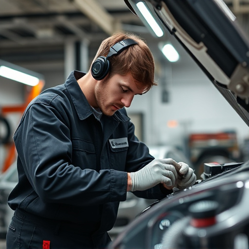 auto technician working