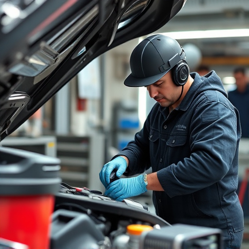 auto technician working
