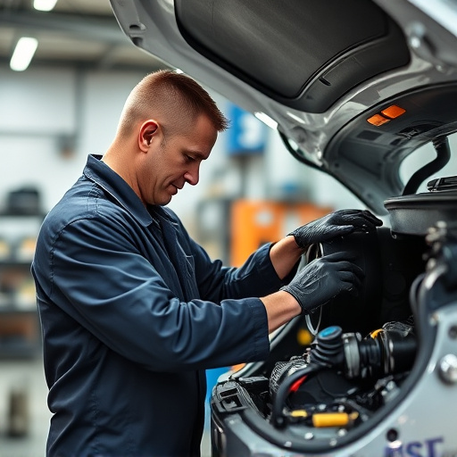 auto technician working