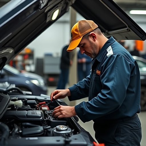 auto technician working