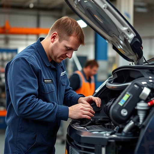 auto technician working