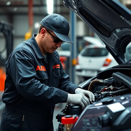 auto technician working