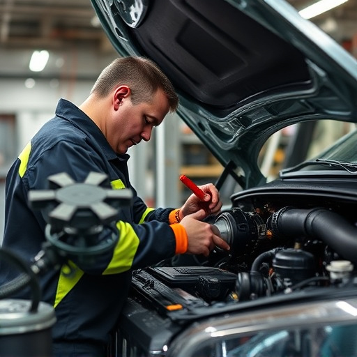 auto technician working
