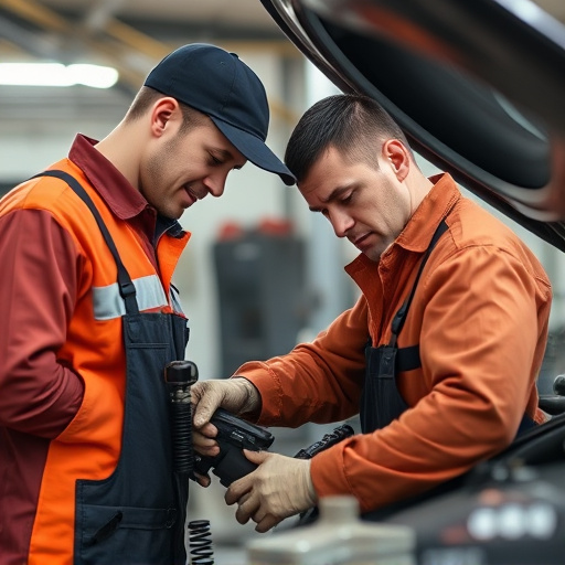 auto technician working