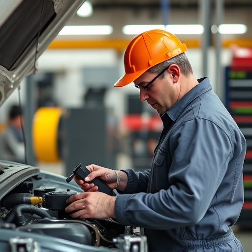auto technician working
