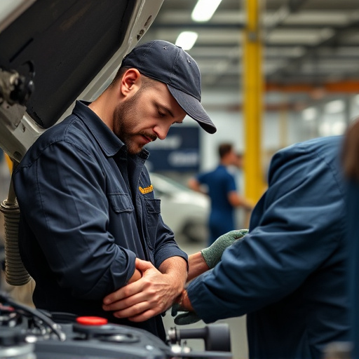 auto technician working
