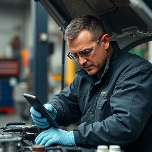 auto technician working