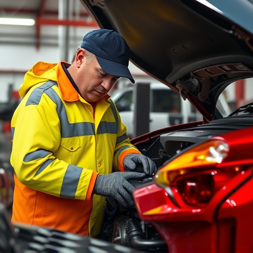 auto technician working