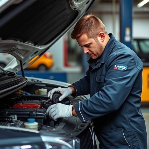 auto technician working