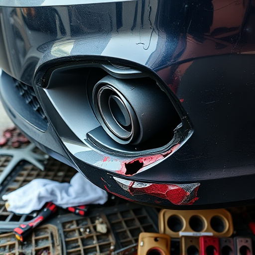 damaged car bumper