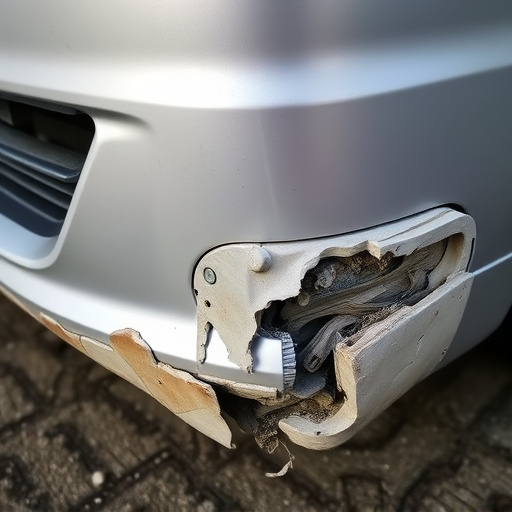 damaged car bumper