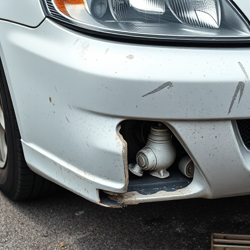 damaged car bumper