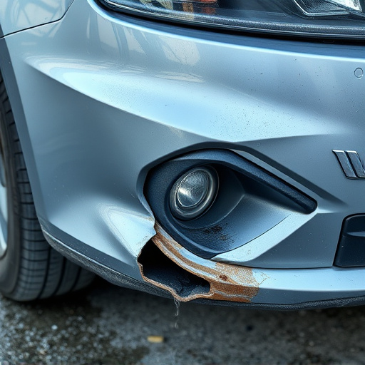 damaged car bumper