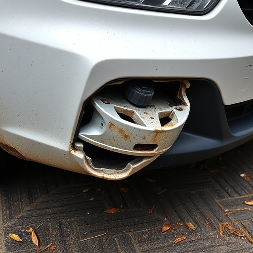 damaged car bumper
