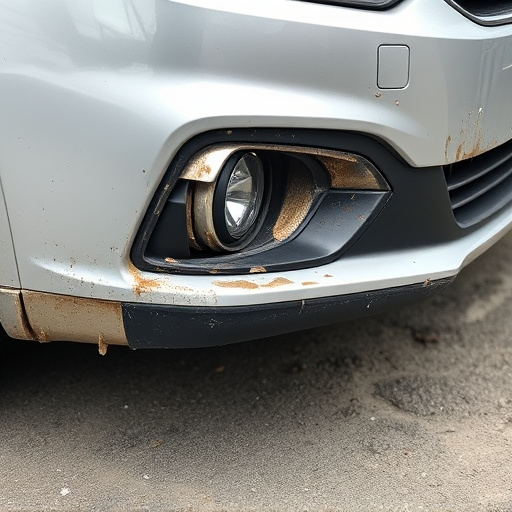damaged car bumper