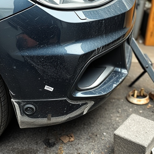 damaged car bumper