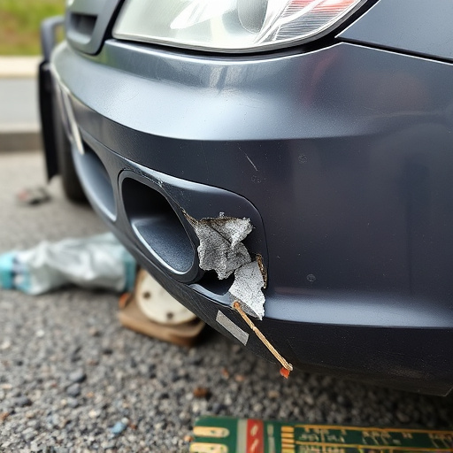 damaged car bumper