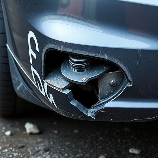 damaged car bumper