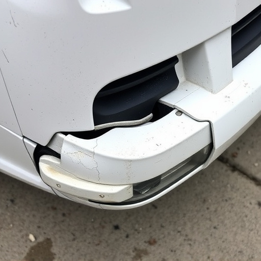 damaged car bumper