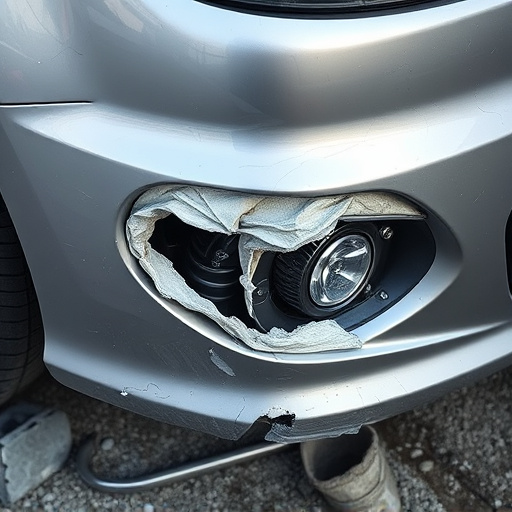 damaged car bumper