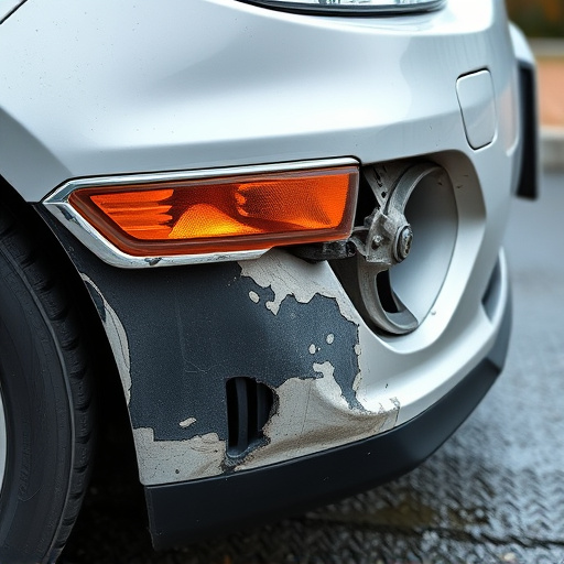 damaged car bumper