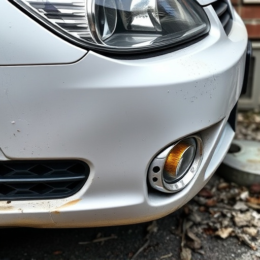 damaged car bumper