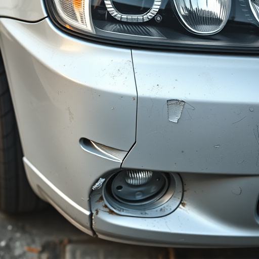 damaged car bumper