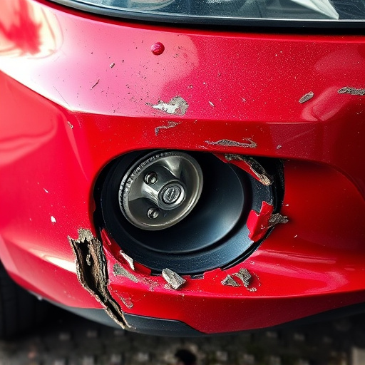 damaged car bumper
