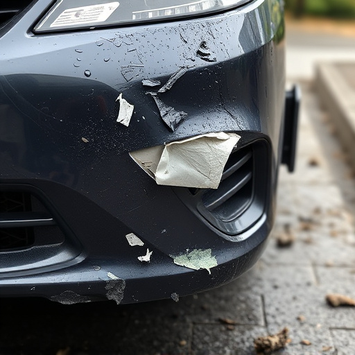 damaged car bumper