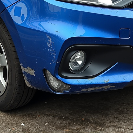 damaged car bumper