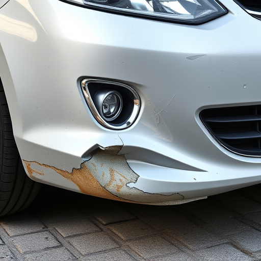 damaged car bumper