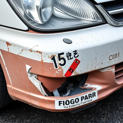 damaged car bumper