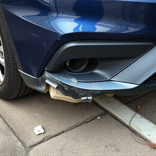 damaged car bumper