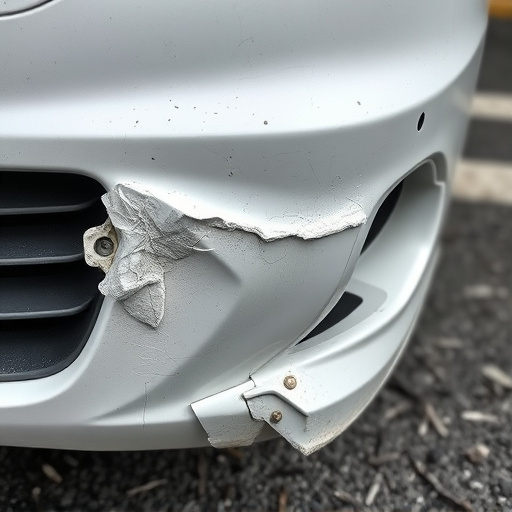 damaged car bumper