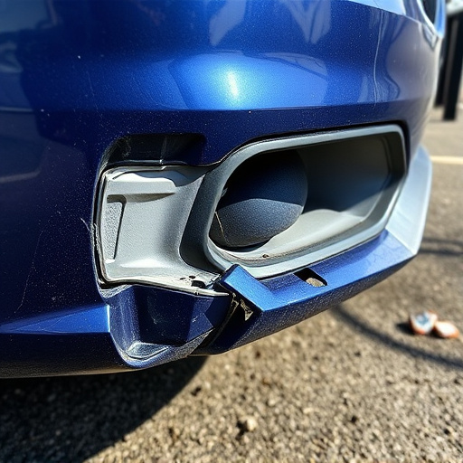damaged car bumper
