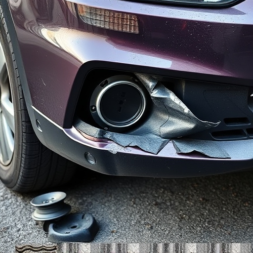 damaged car bumper