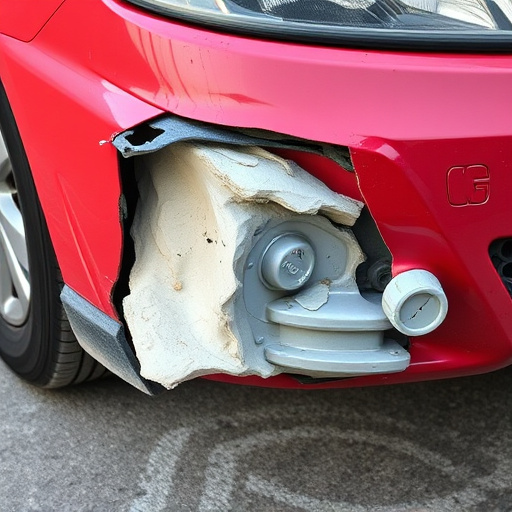 damaged car bumper