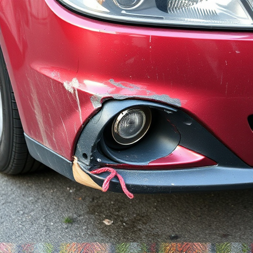 damaged car bumper