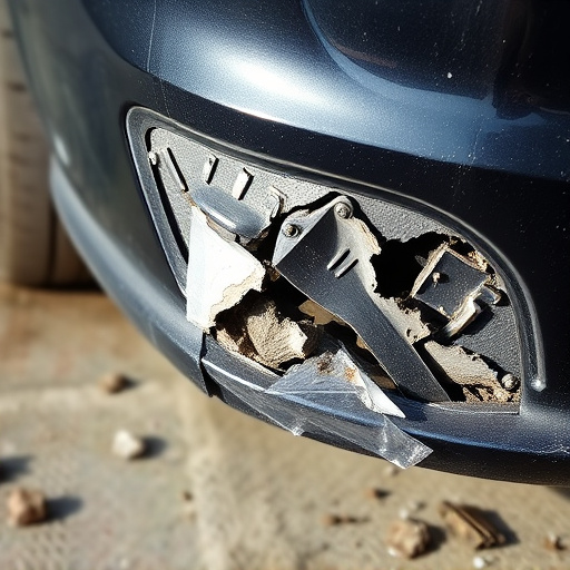 damaged car bumper