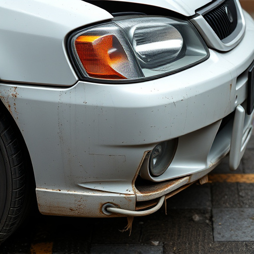 damaged car bumper