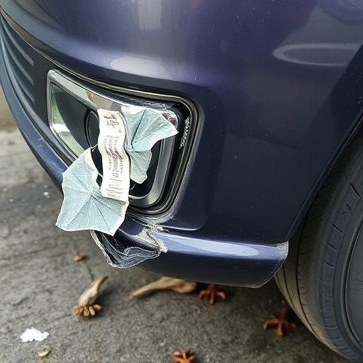 damaged car bumper