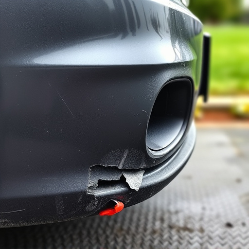 damaged car bumper