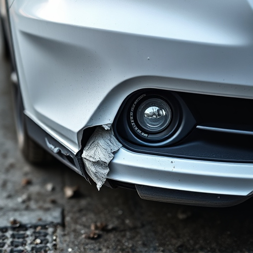 damaged car bumper