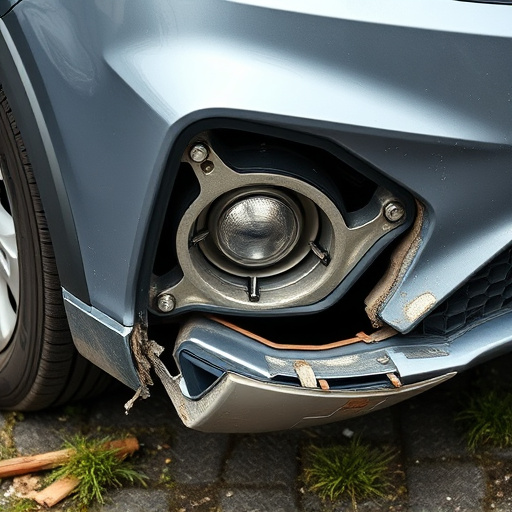 damaged car bumper