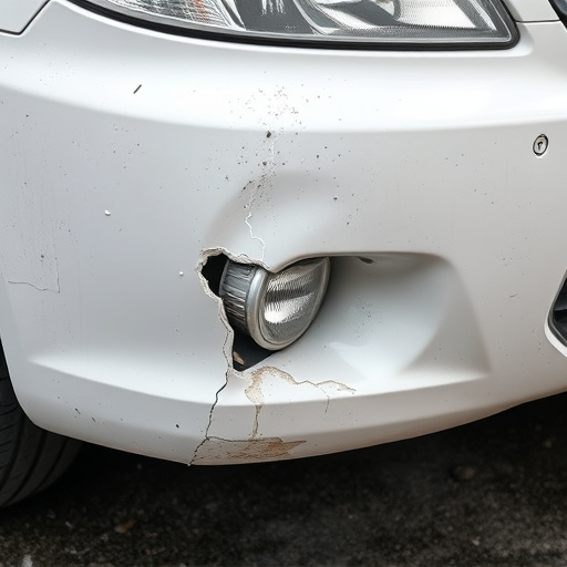 damaged car bumper