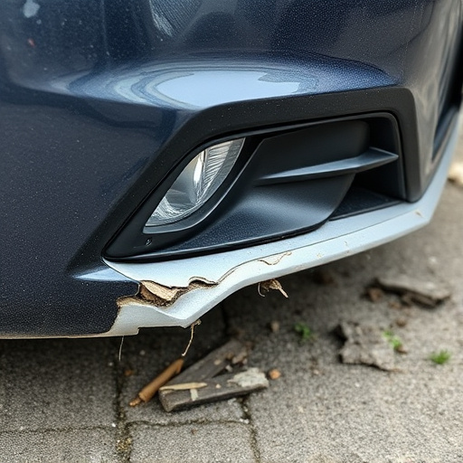 damaged car bumper