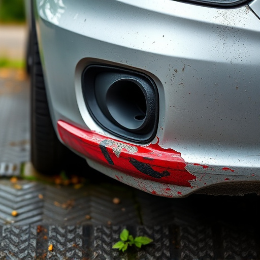 damaged car bumper