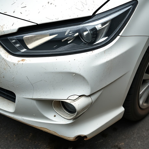 damaged car bumper