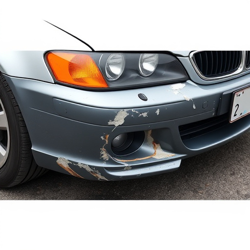 damaged car bumper