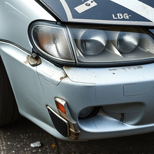 damaged car bumper